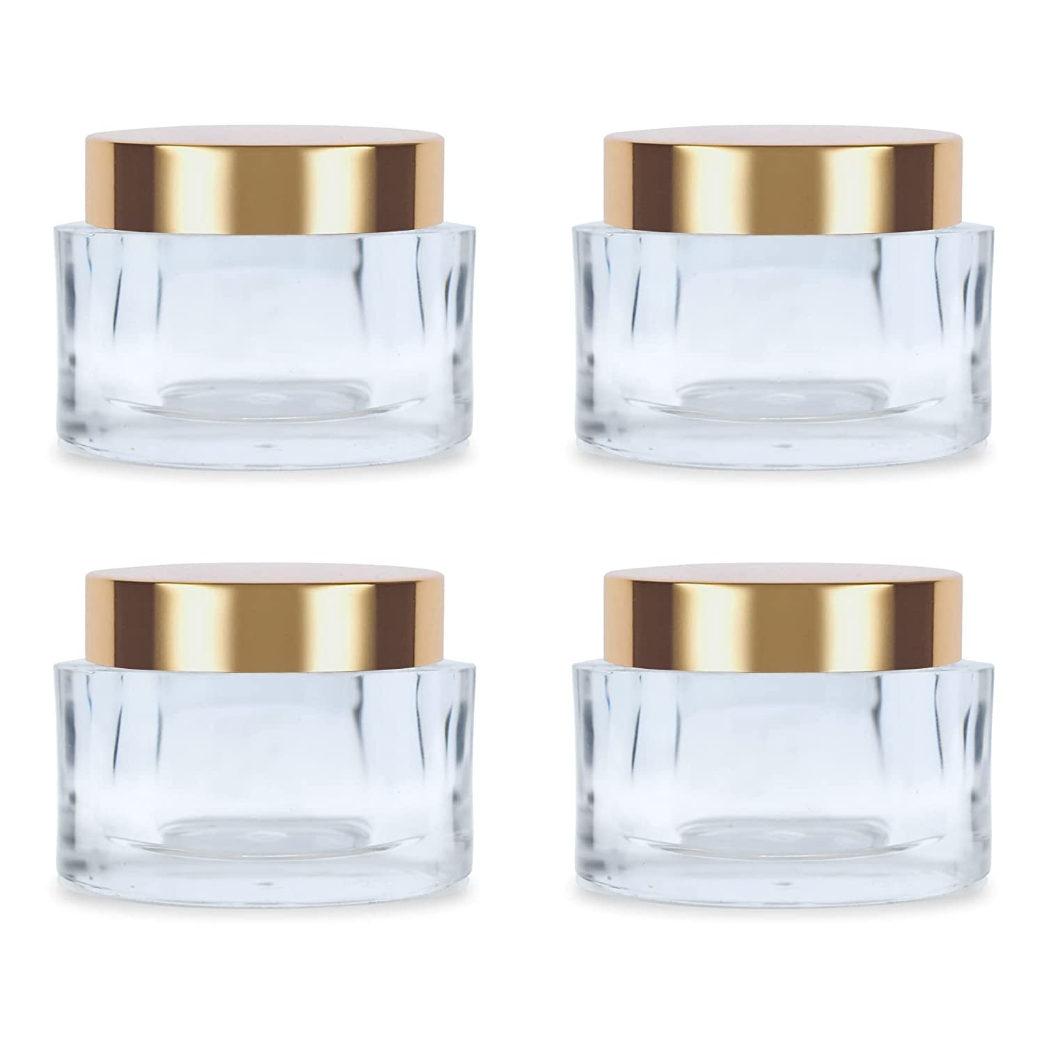 Shoprythm Cosmetic Jar Empty Transparent Oval Acrylic San Jars with Golden Caps